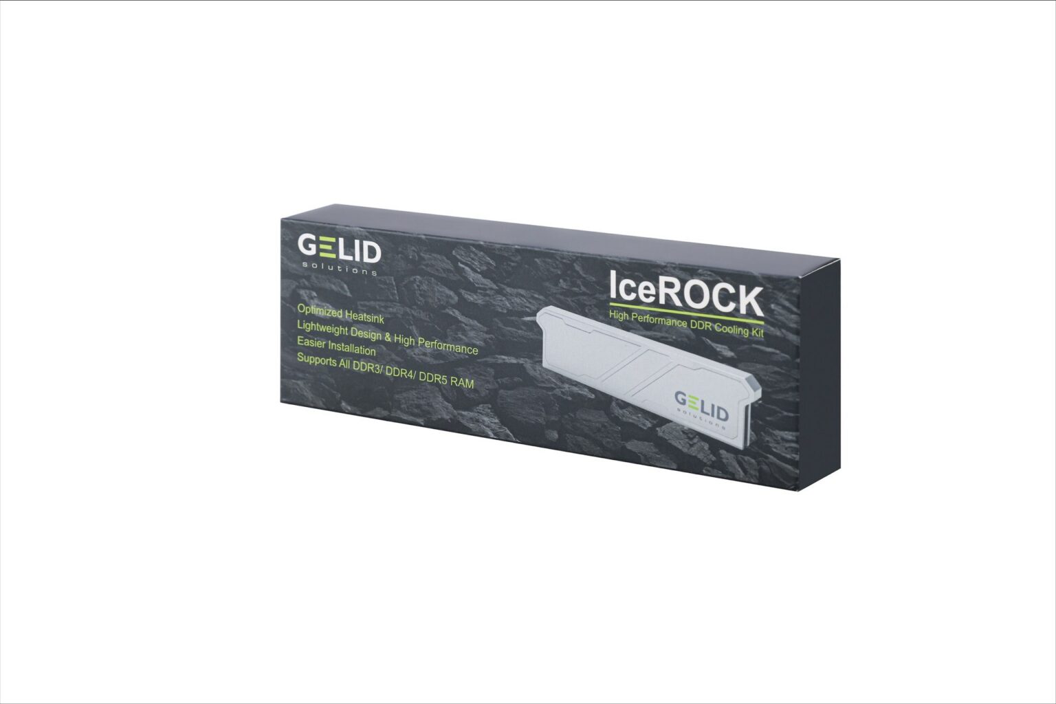 Refroidisseur De Mémoire RAM Gelid IceRock - Compatible DDR3, DDR4, DDR5 - Noir - Pour Overclocking